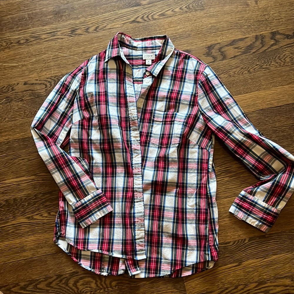 Women’s Plaid J. Crew button down shirt